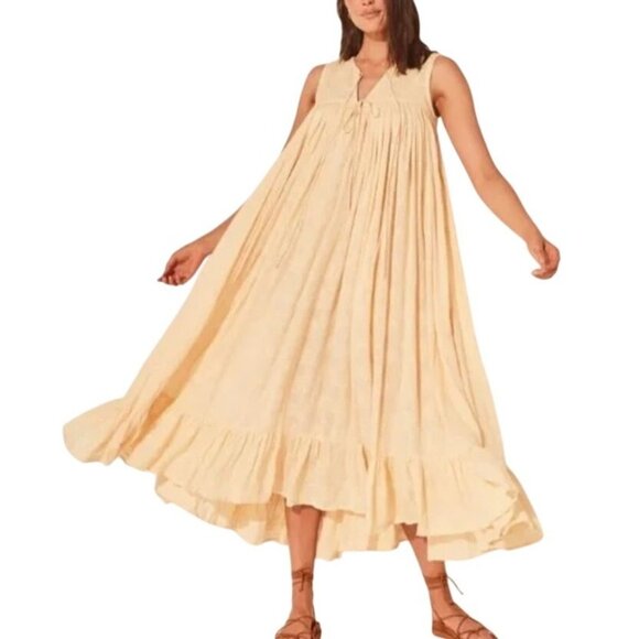 Daughters of India Dresses & Skirts - Daughters of India Cream Sleeveless Maxi Dress